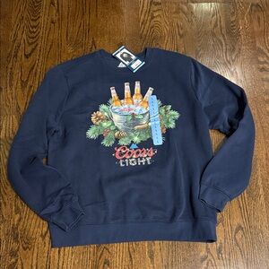 Coors lights men’s Large Navy Sweater sweatshirt NEW